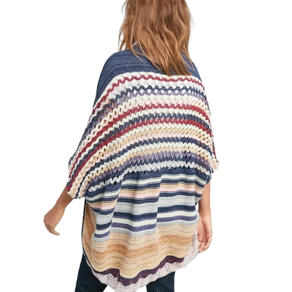 Anthropologie MOTH Kearny Crocheted Cardigan Sz XS Colorful Grannycore Boho